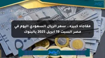 مفاجأة كبيرة.. سعر الريال السعودي اليوم في مصر السبت 19 أبريل 2025 بالبنوك